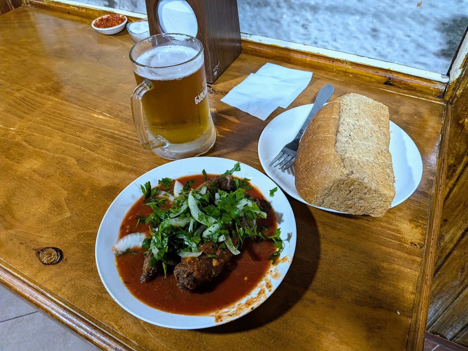 ケバブとビール