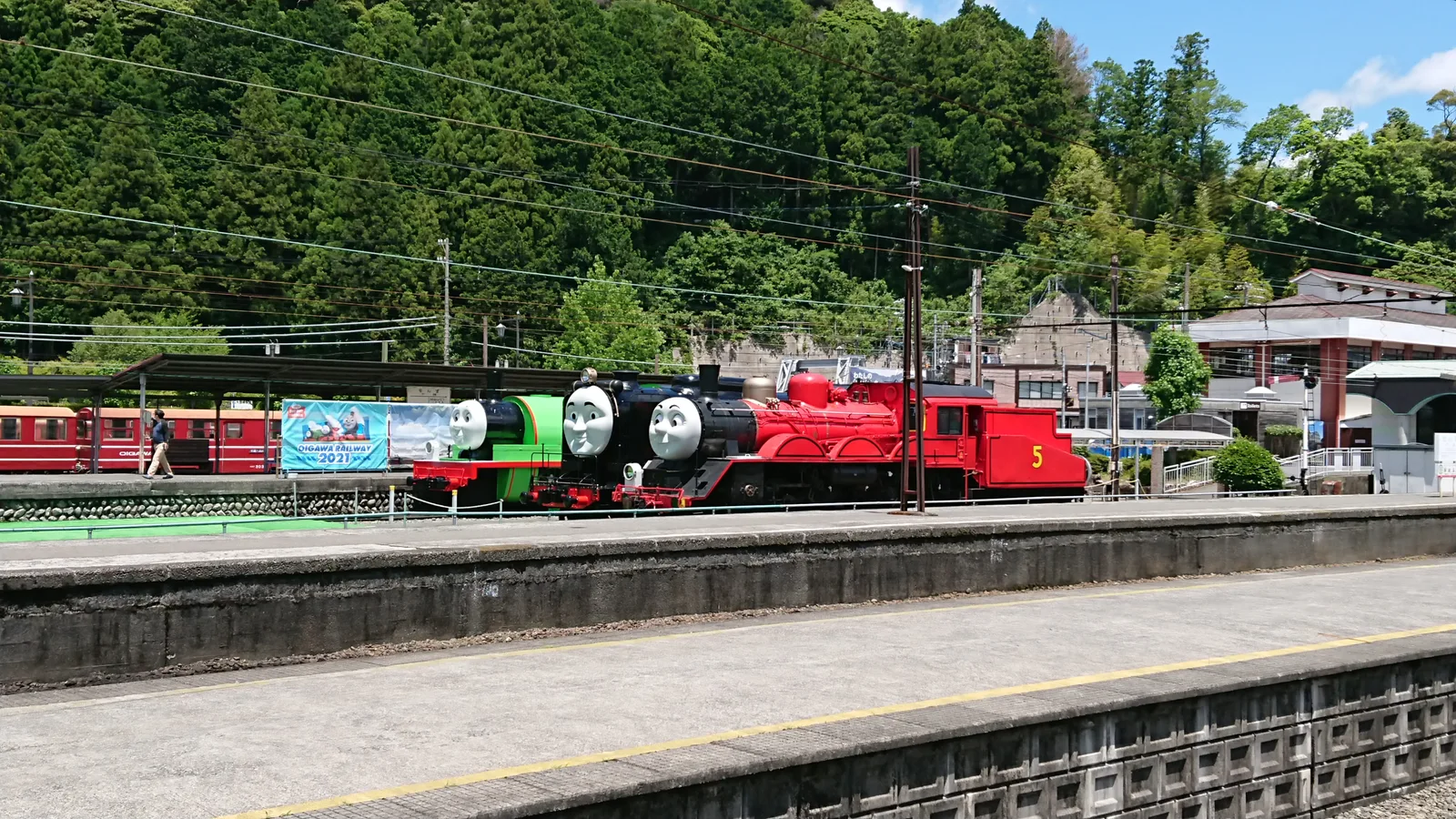 千頭駅の蒸気機関車