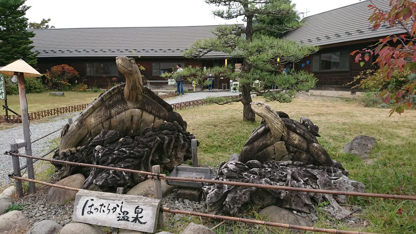 ほったらかし温泉の木彫り